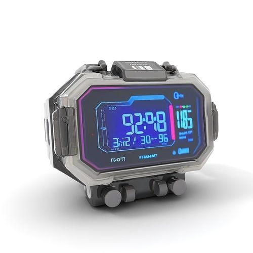 Futuristic Digital Watch Model Pack with HighDetail Display Low-poly 3D model