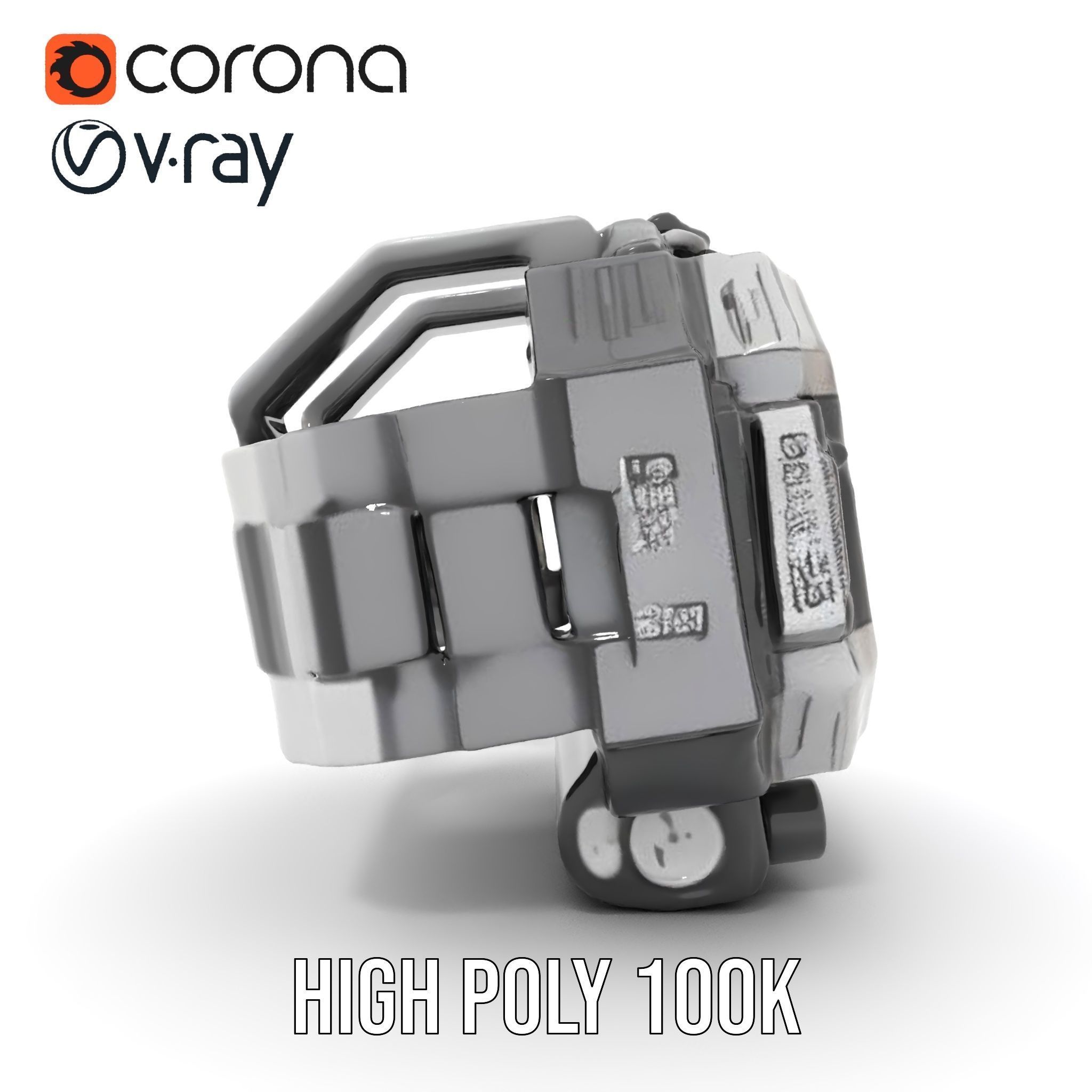 Futuristic Digital Watch Model Pack with HighDetail Display Low-poly 3D model_27