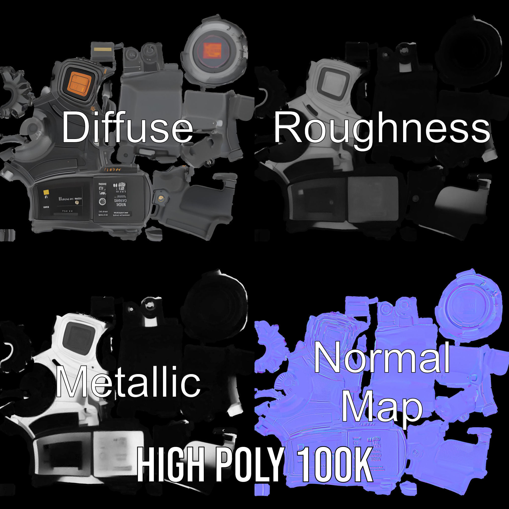 Futuristic Camera Gadget model pack with high detail Low-poly 3D model_4