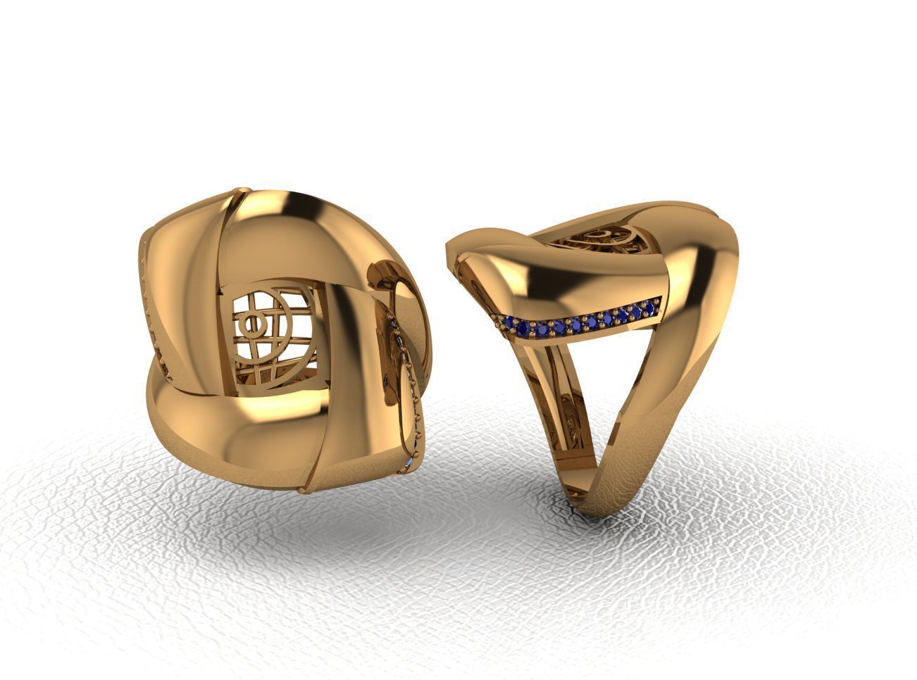 Luxury Intertwined Gold Ring Design 3D print model_37