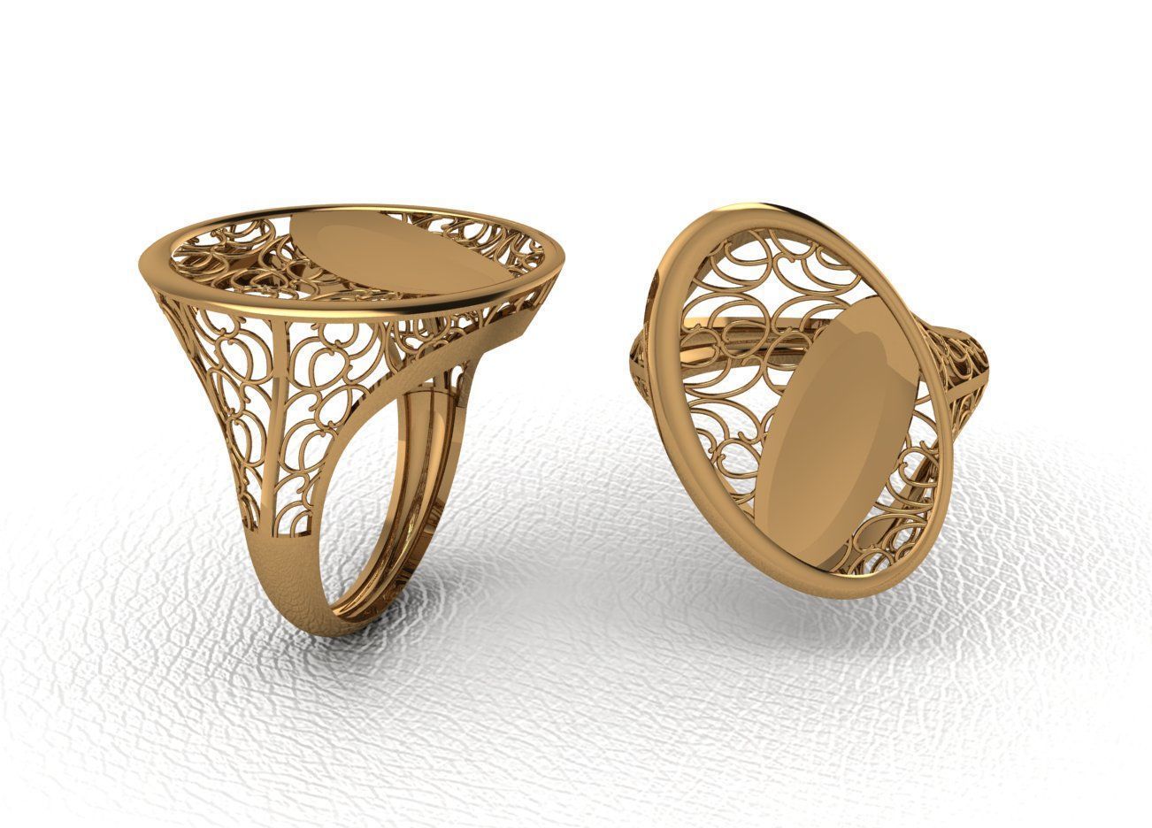 Luxury Intertwined Gold Ring Design 3D print model_48