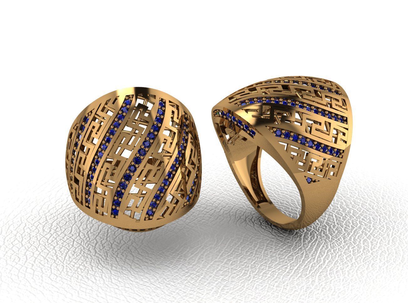Luxury Intertwined Gold Ring Design 3D print model_24