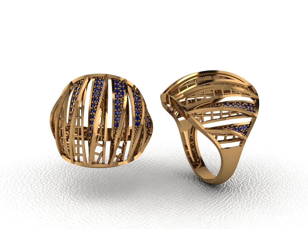 Luxury Intertwined Gold Ring Design 3D print model_32