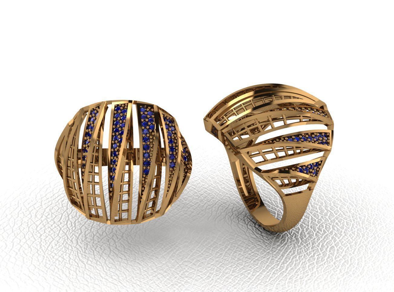 Luxury Intertwined Gold Ring Design 3D print model_30
