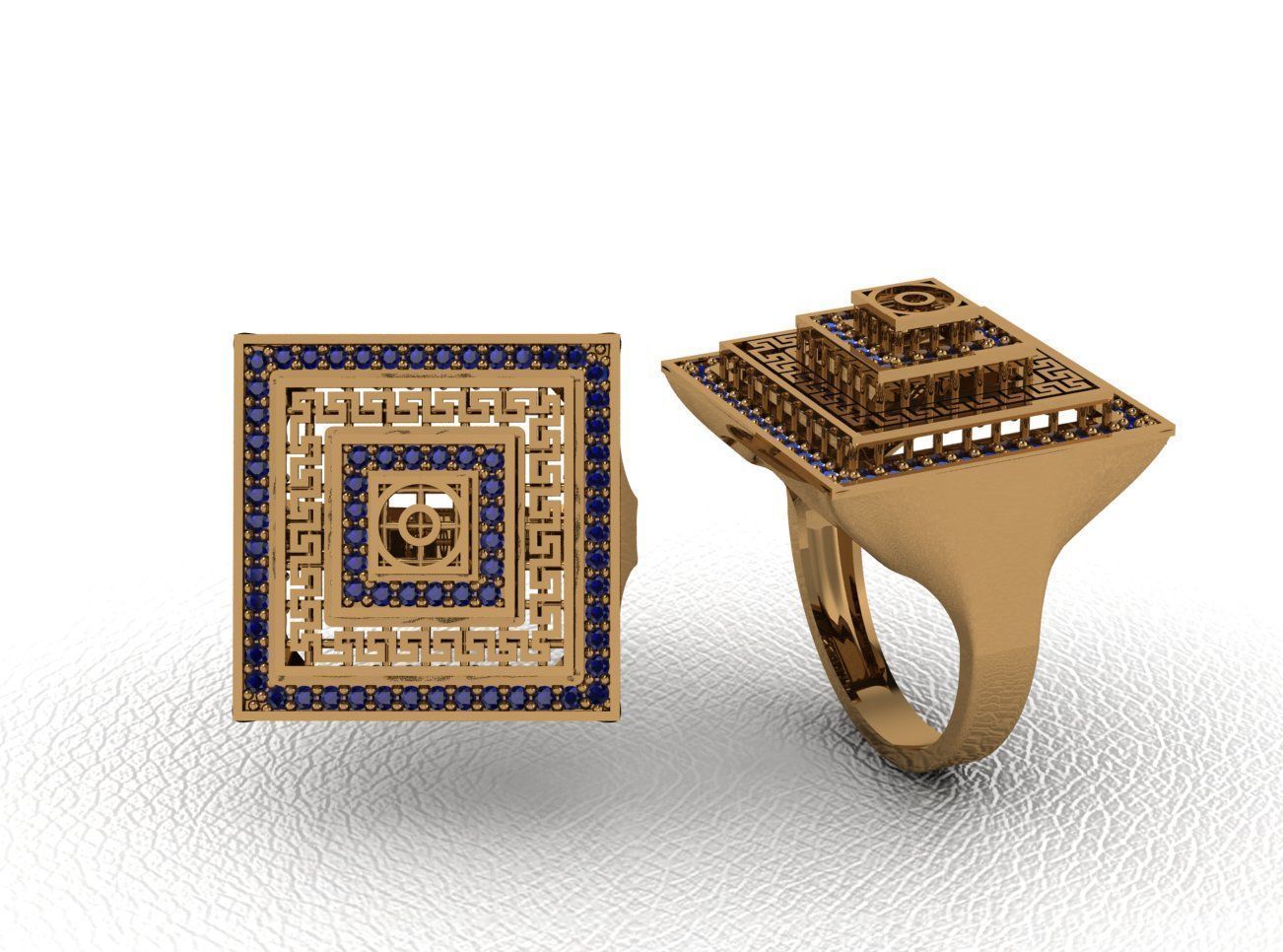 Luxury Intertwined Gold Ring Design 3D print model_34