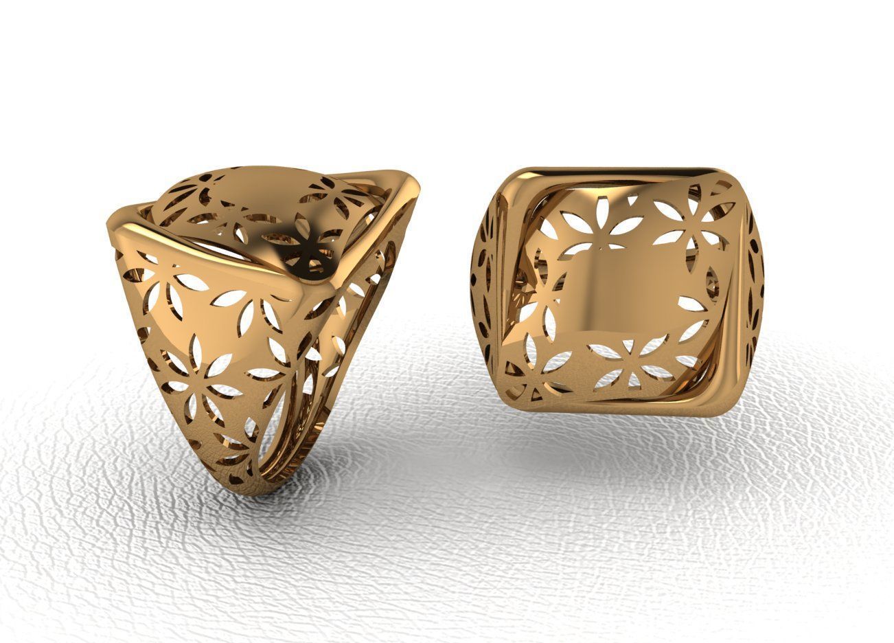 Luxury Intertwined Gold Ring Design 3D print model_44