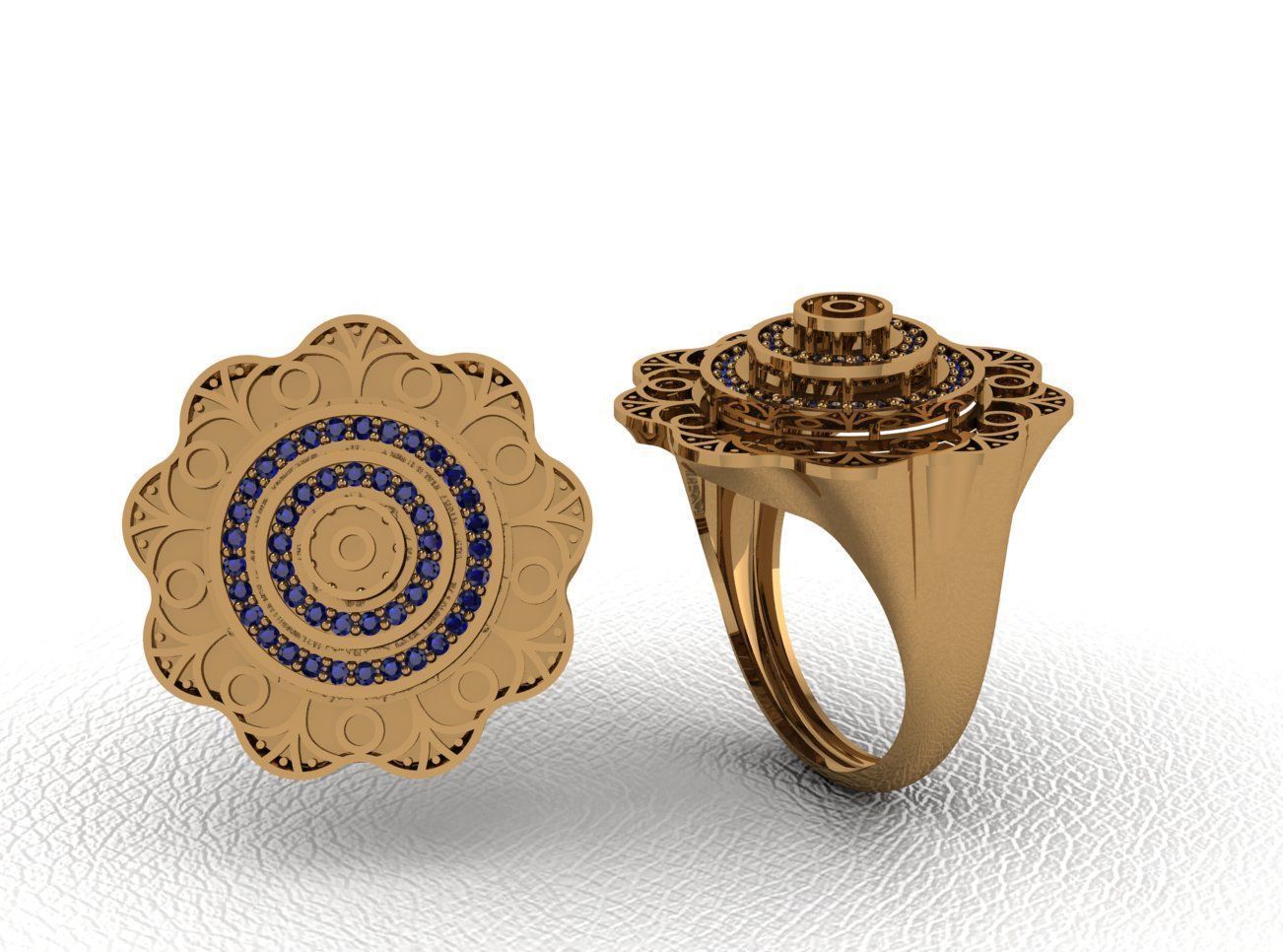 Luxury Intertwined Gold Ring Design 3D print model_19