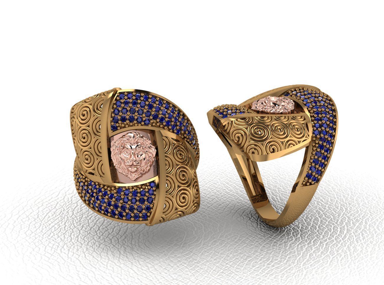 Luxury Intertwined Gold Ring Design 3D print model_13
