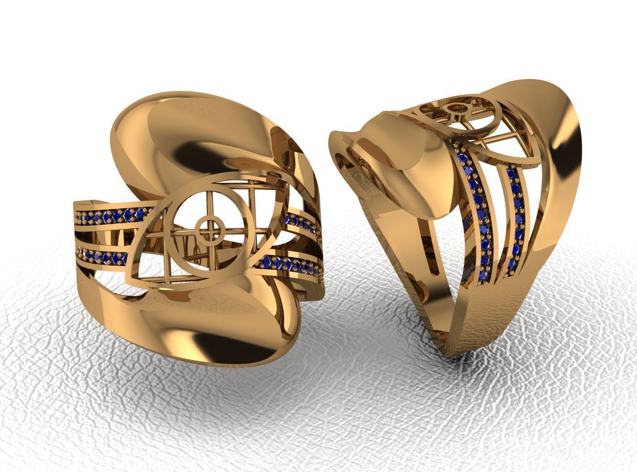 Luxury Intertwined Gold Ring Design 3D print model_39