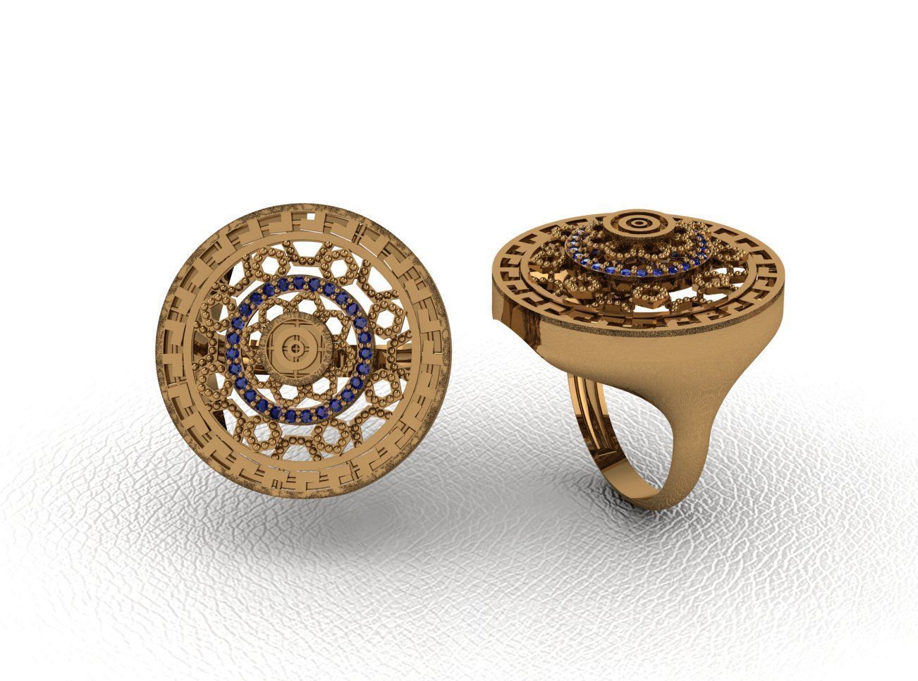 Luxury Intertwined Gold Ring Design 3D print model_27