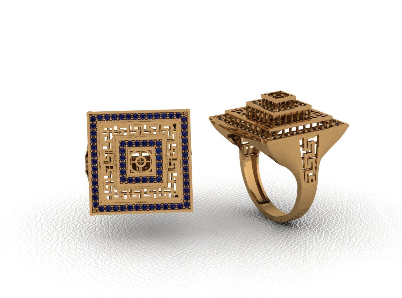 Luxury Intertwined Gold Ring Design 3D print model_29