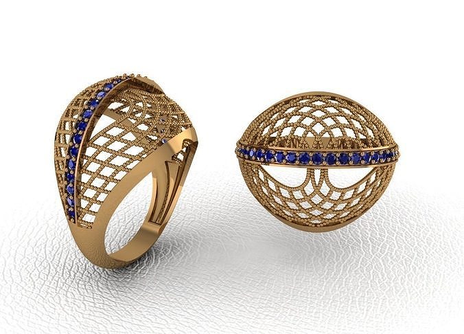 Luxury Intertwined Gold Ring Design 3D print model