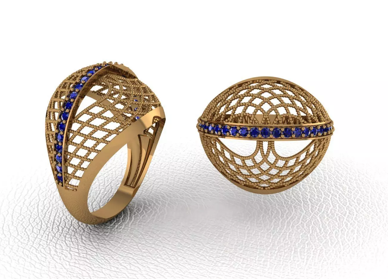 Luxury Intertwined Gold Ring Design 3D print model_0