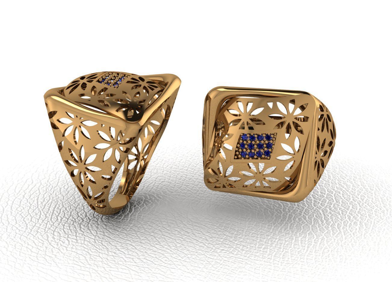 Luxury Intertwined Gold Ring Design 3D print model_8