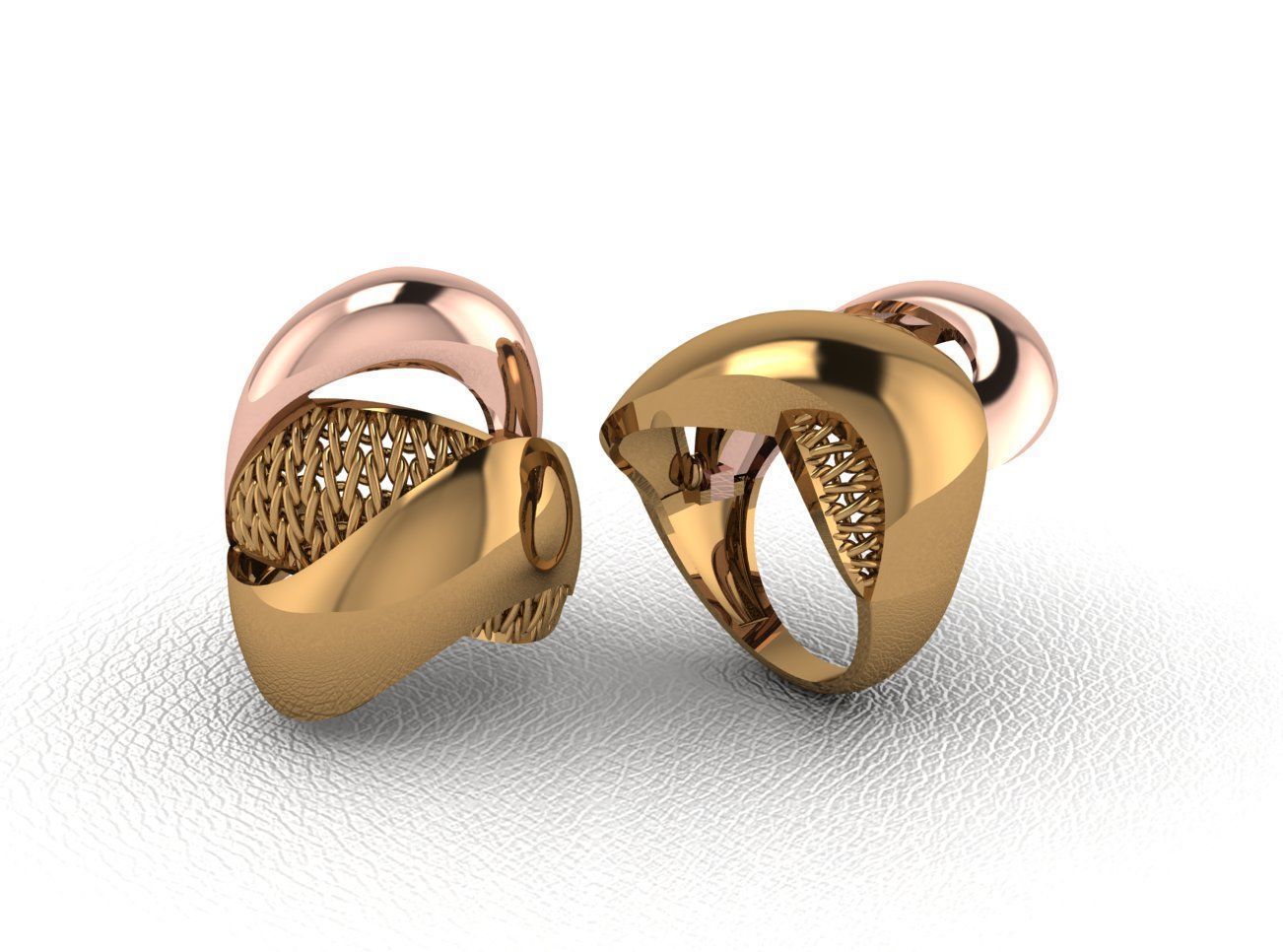 Luxury Intertwined Gold Ring Design 3D print model_6