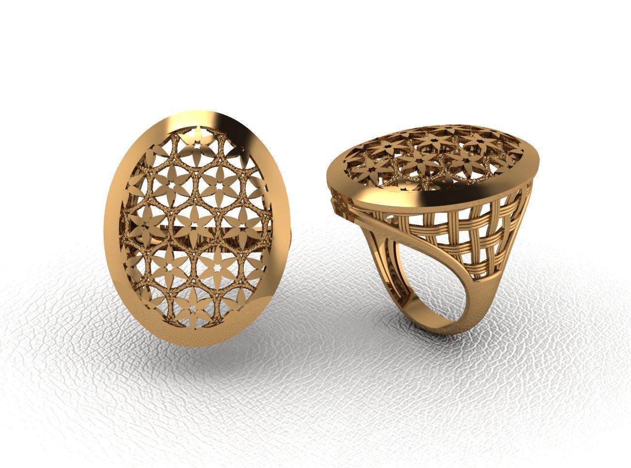 Luxury Intertwined Gold Ring Design 3D print model_1