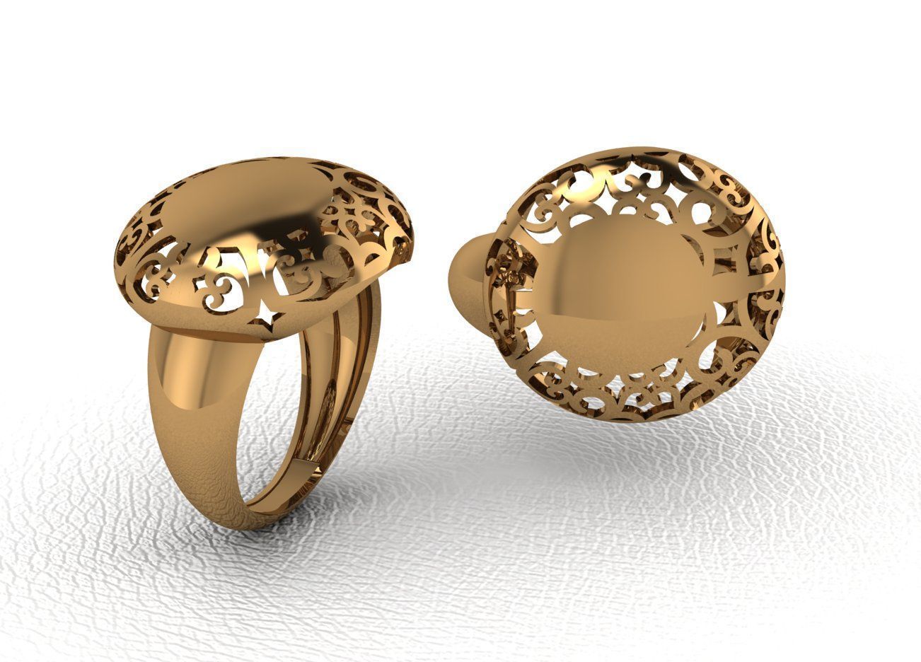 Luxury Intertwined Gold Ring Design 3D print model_36