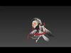 Ink wash sorceress Low-poly 3D model_1