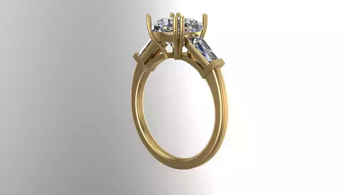 Diamond classic Ring to print 3 Sizes