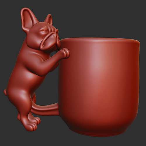 French Bulldog Handle Mug 3D print model