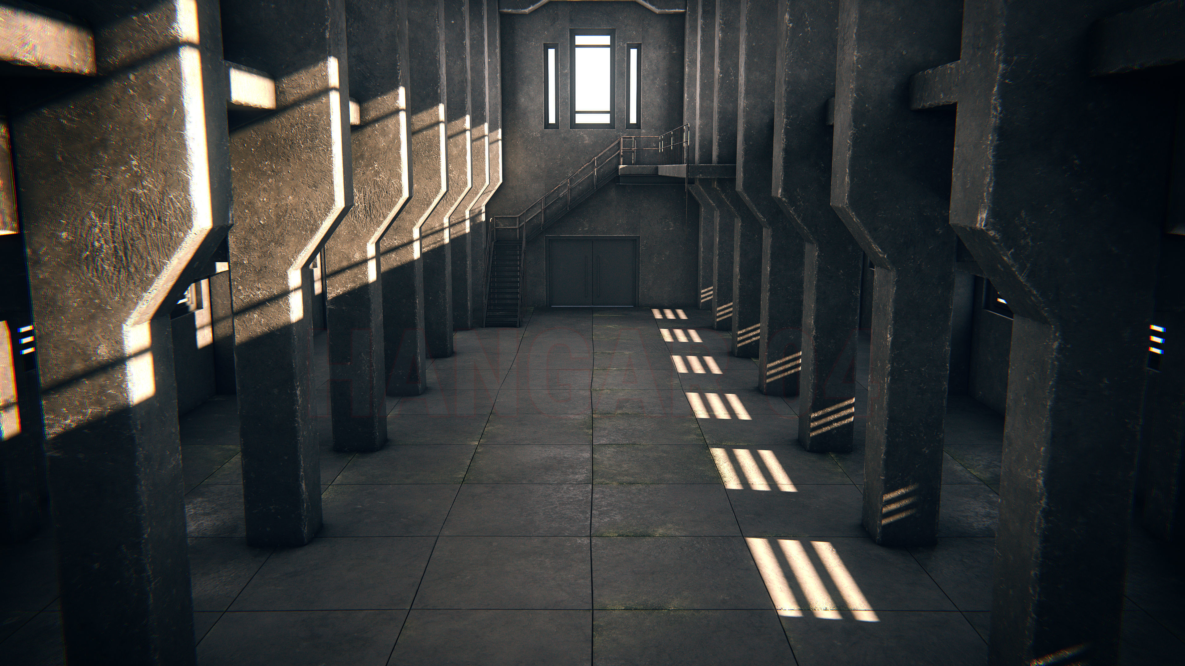 Hangar 04 PBR Low-poly 3D model_1