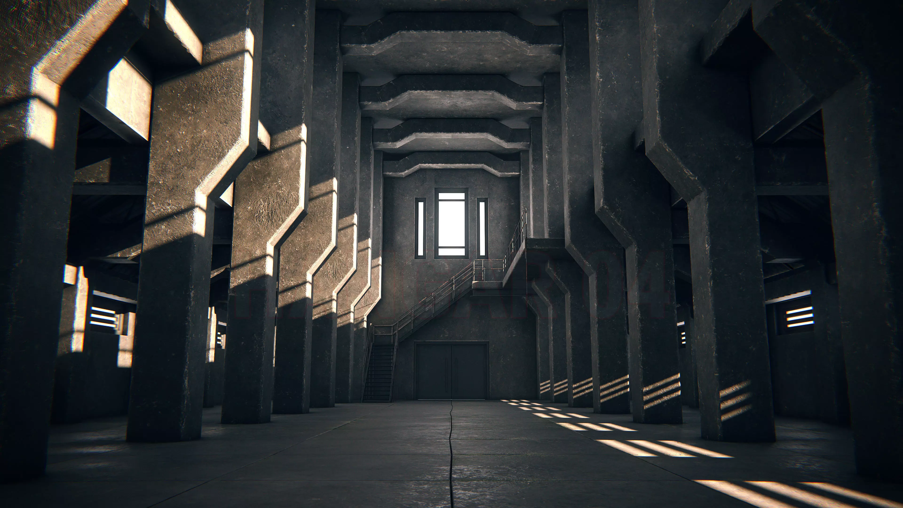 Hangar 04 PBR Low-poly 3D model_0