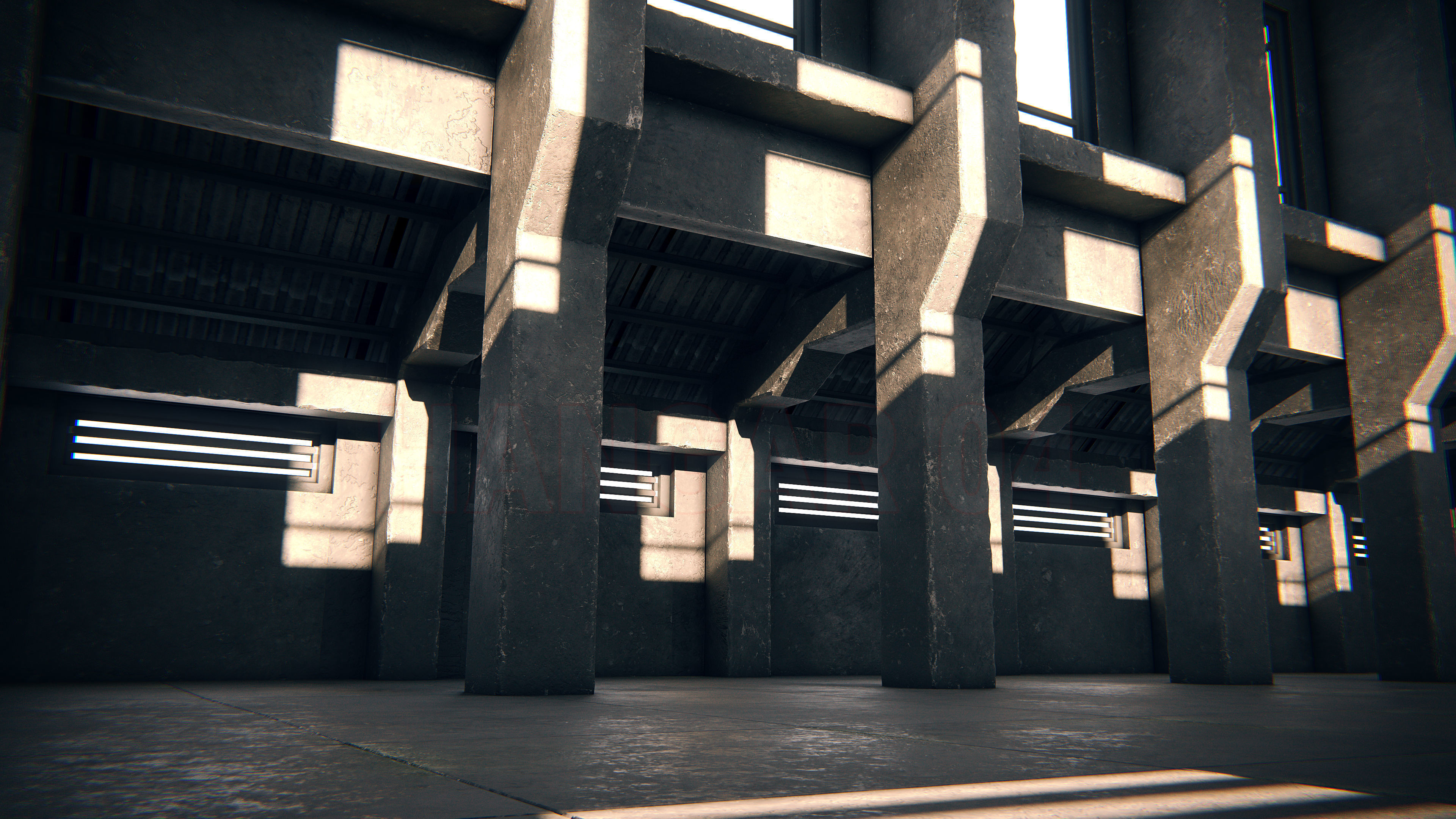 Hangar 04 PBR Low-poly 3D model_3