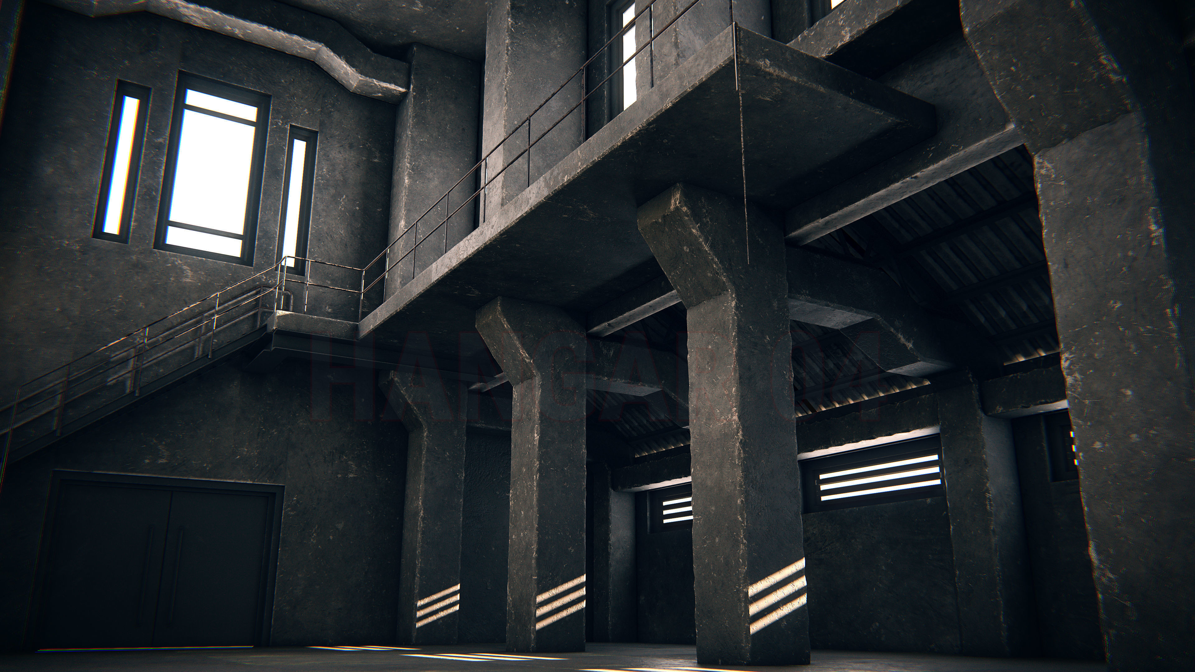 Hangar 04 PBR Low-poly 3D model_11