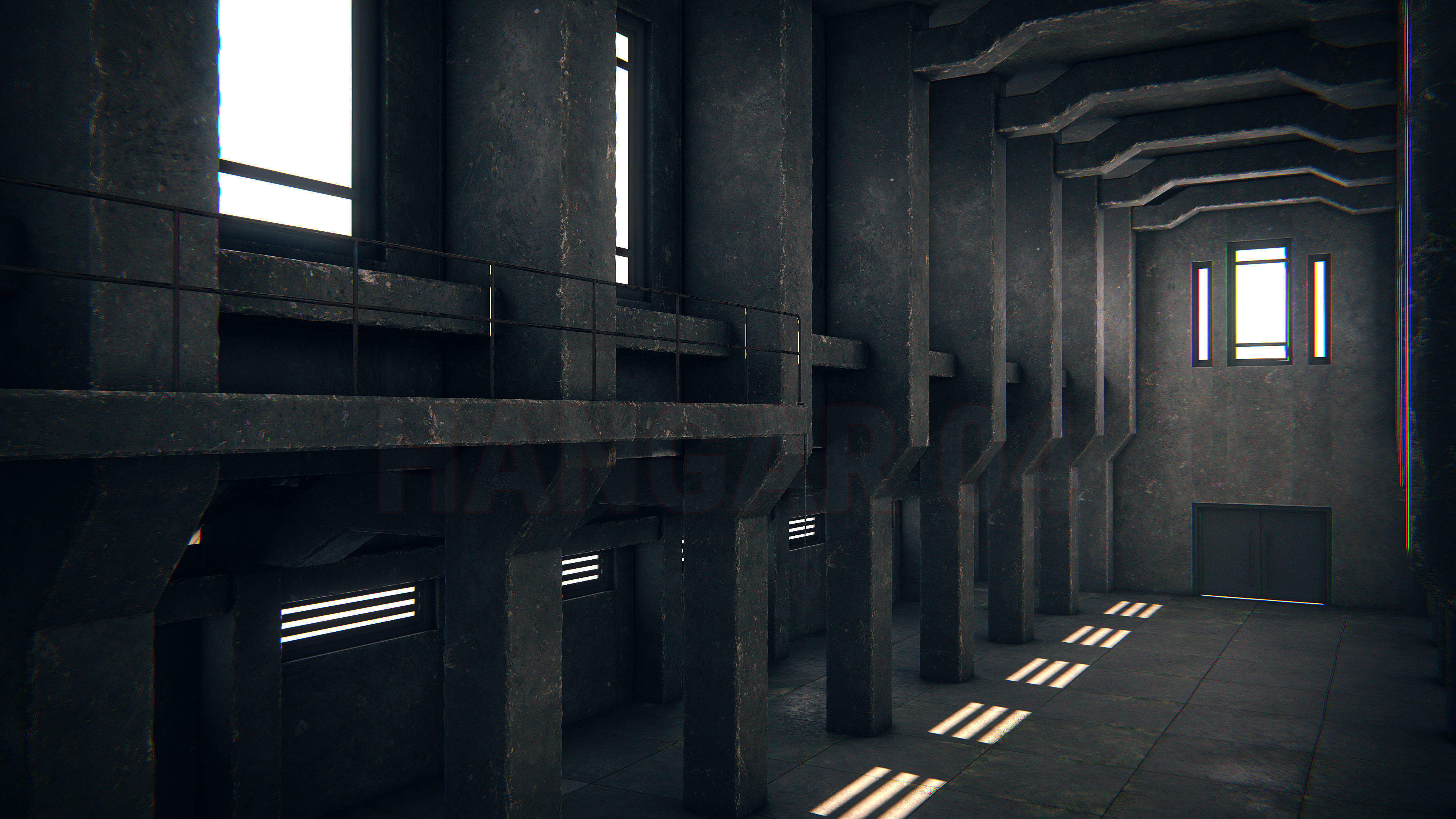 Hangar 04 PBR Low-poly 3D model_7