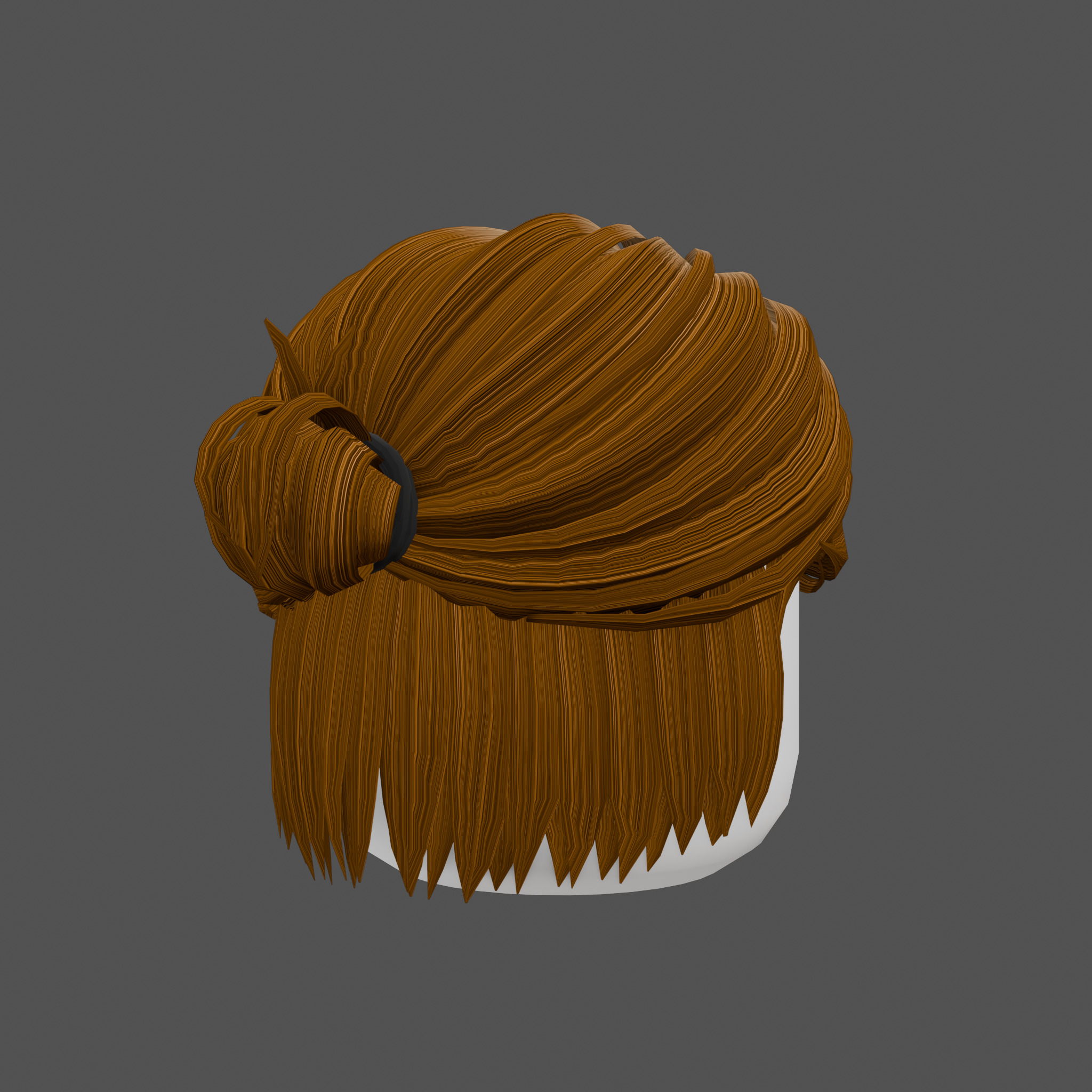 low poly hair bun hairstyle model Low-poly 3D model_7
