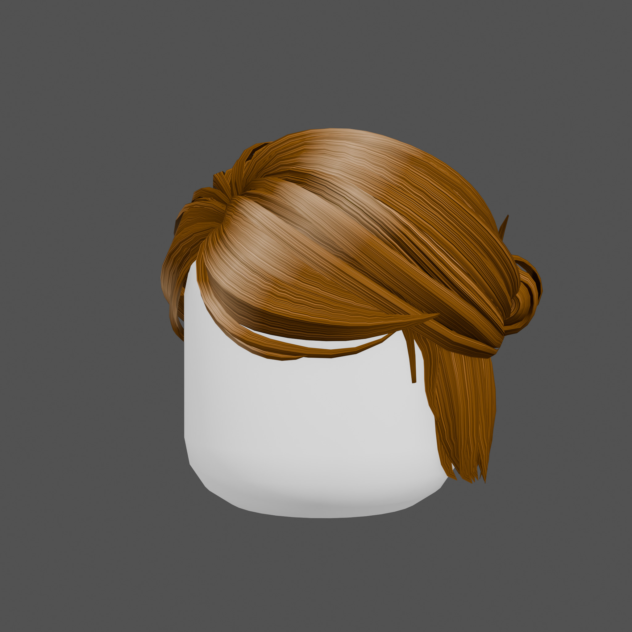 low poly hair bun hairstyle model Low-poly 3D model_3