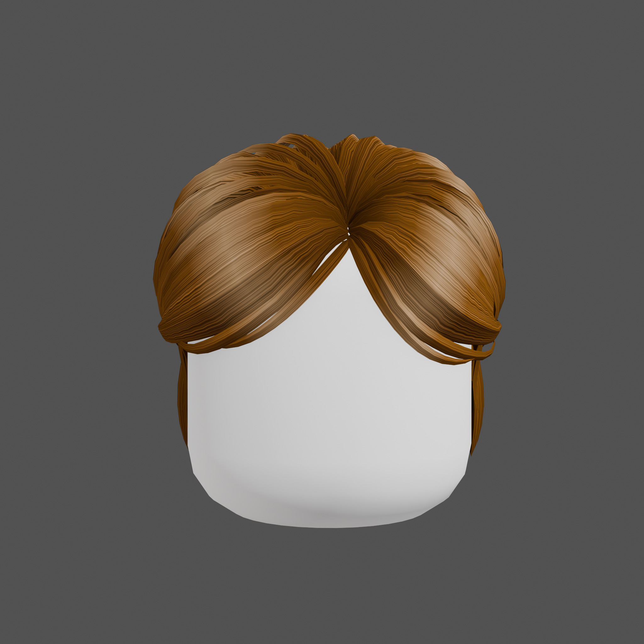 low poly hair bun hairstyle model Low-poly 3D model_1