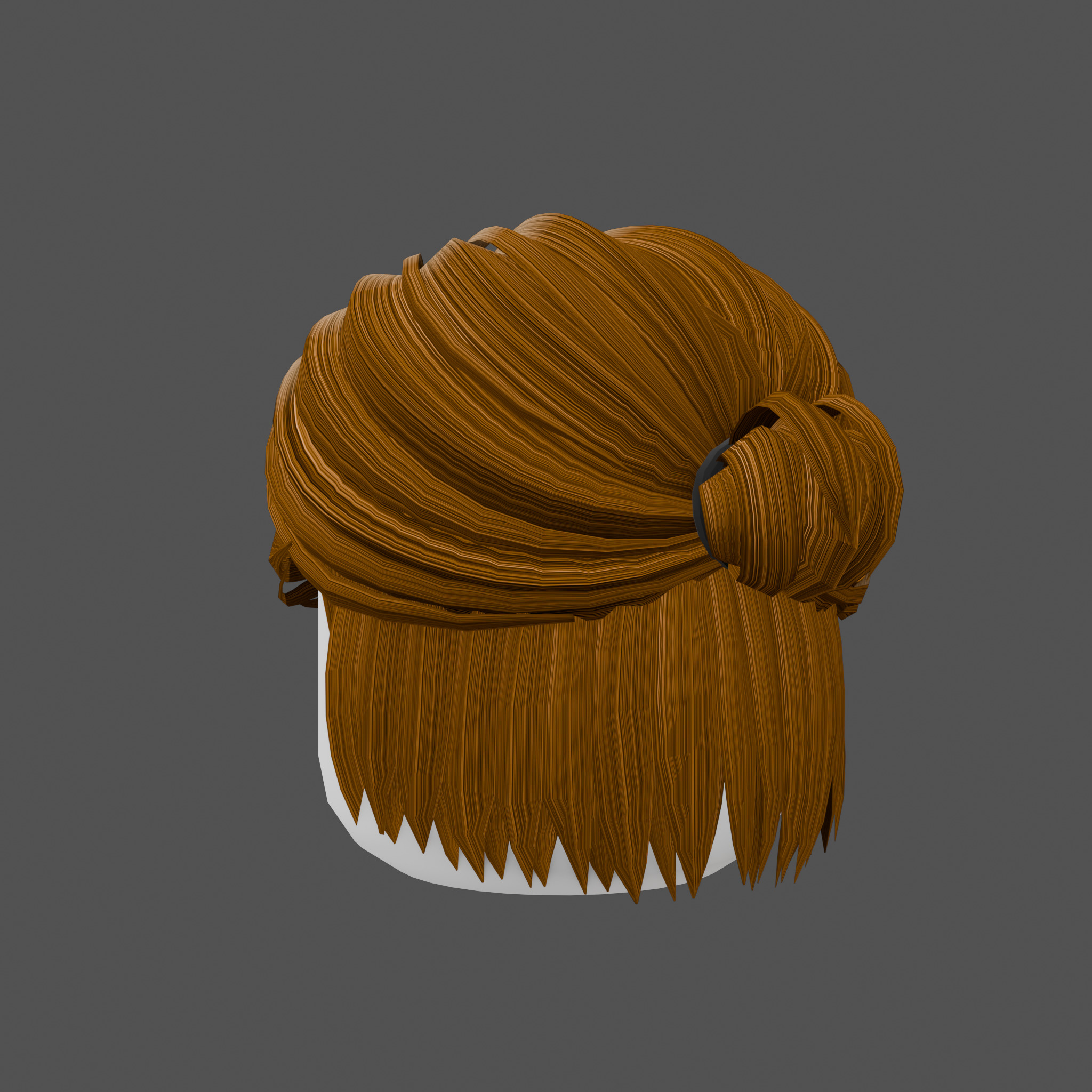 low poly hair bun hairstyle model Low-poly 3D model_5