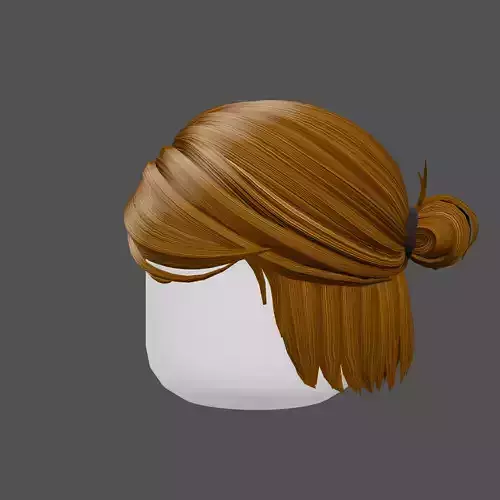 low poly hair bun hairstyle model Low-poly 3D model