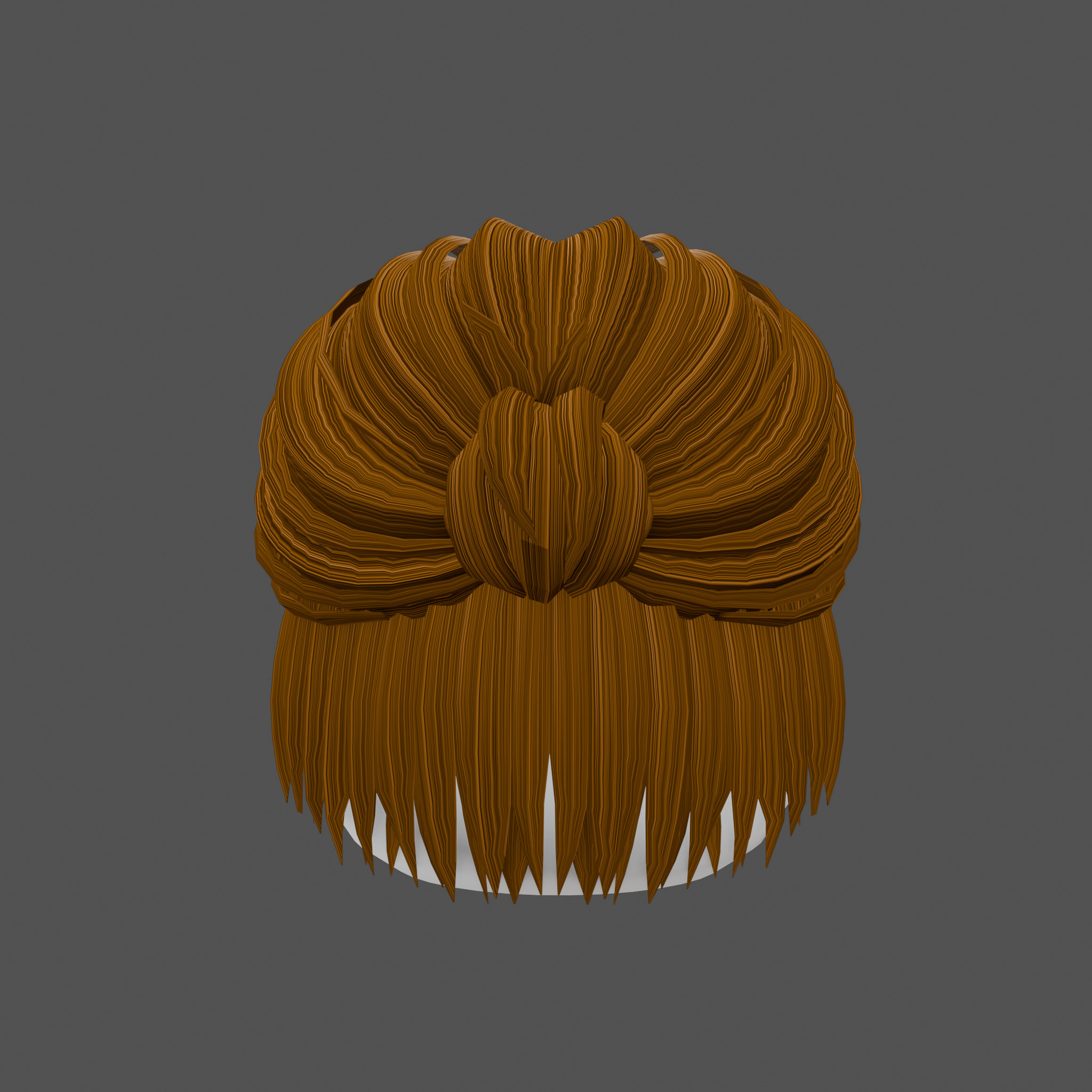 low poly hair bun hairstyle model Low-poly 3D model_6