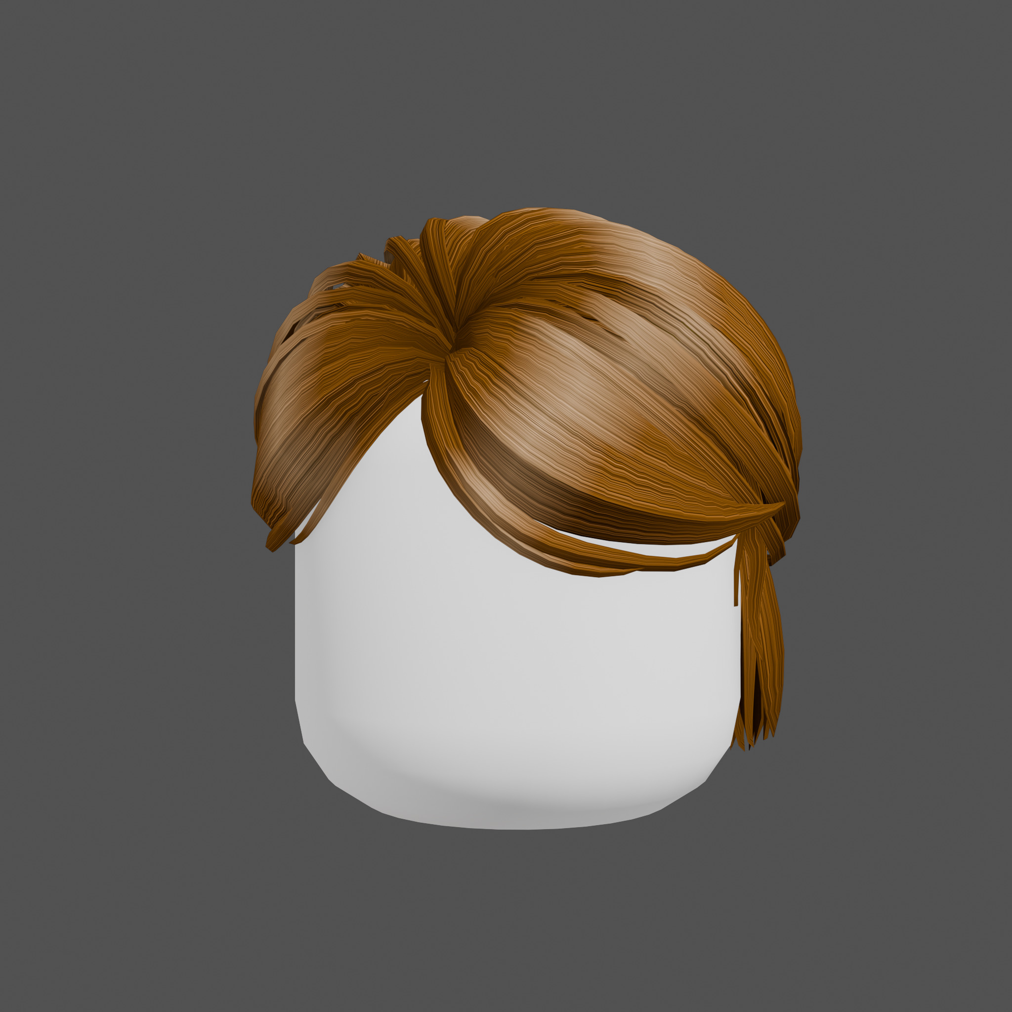 low poly hair bun hairstyle model Low-poly 3D model_2