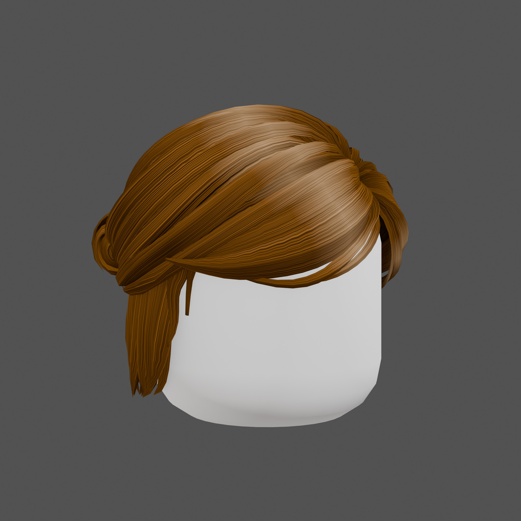 low poly hair bun hairstyle model Low-poly 3D model_10