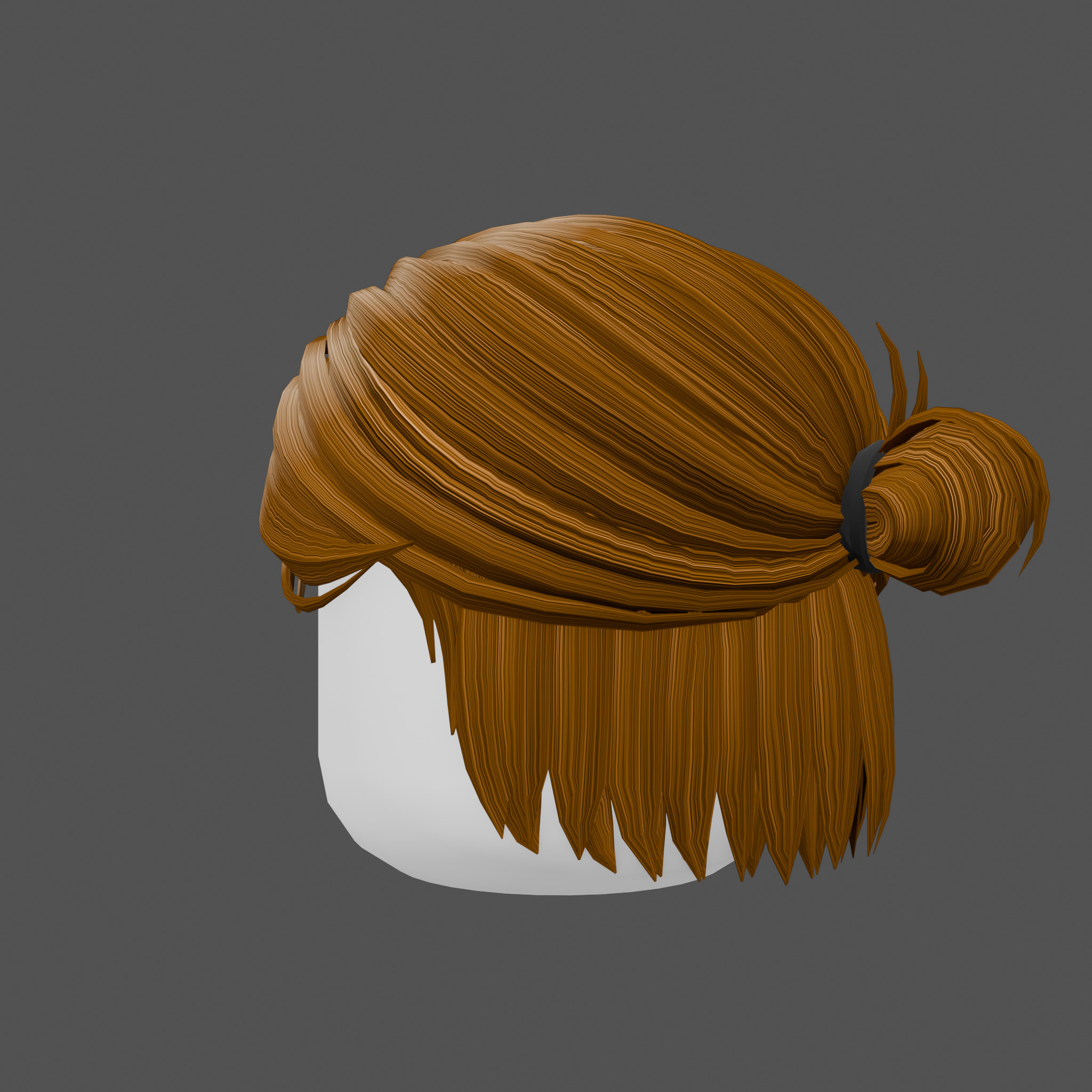 low poly hair bun hairstyle model Low-poly 3D model_4