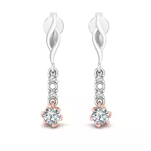 Two Tone Diamond Drop Earrings  3D print model