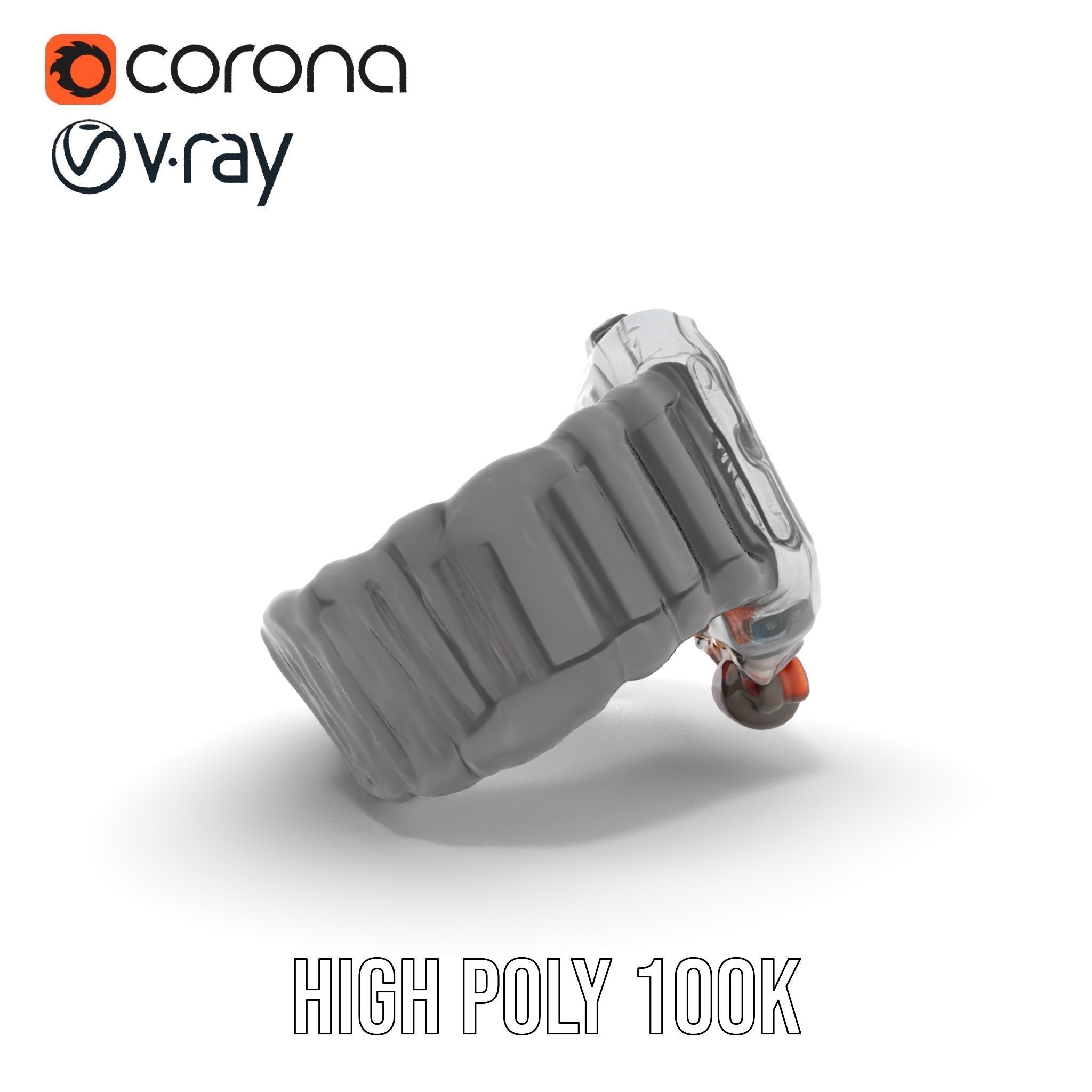 Futuristic Digital Watch Model Pack Low-poly 3D model_30