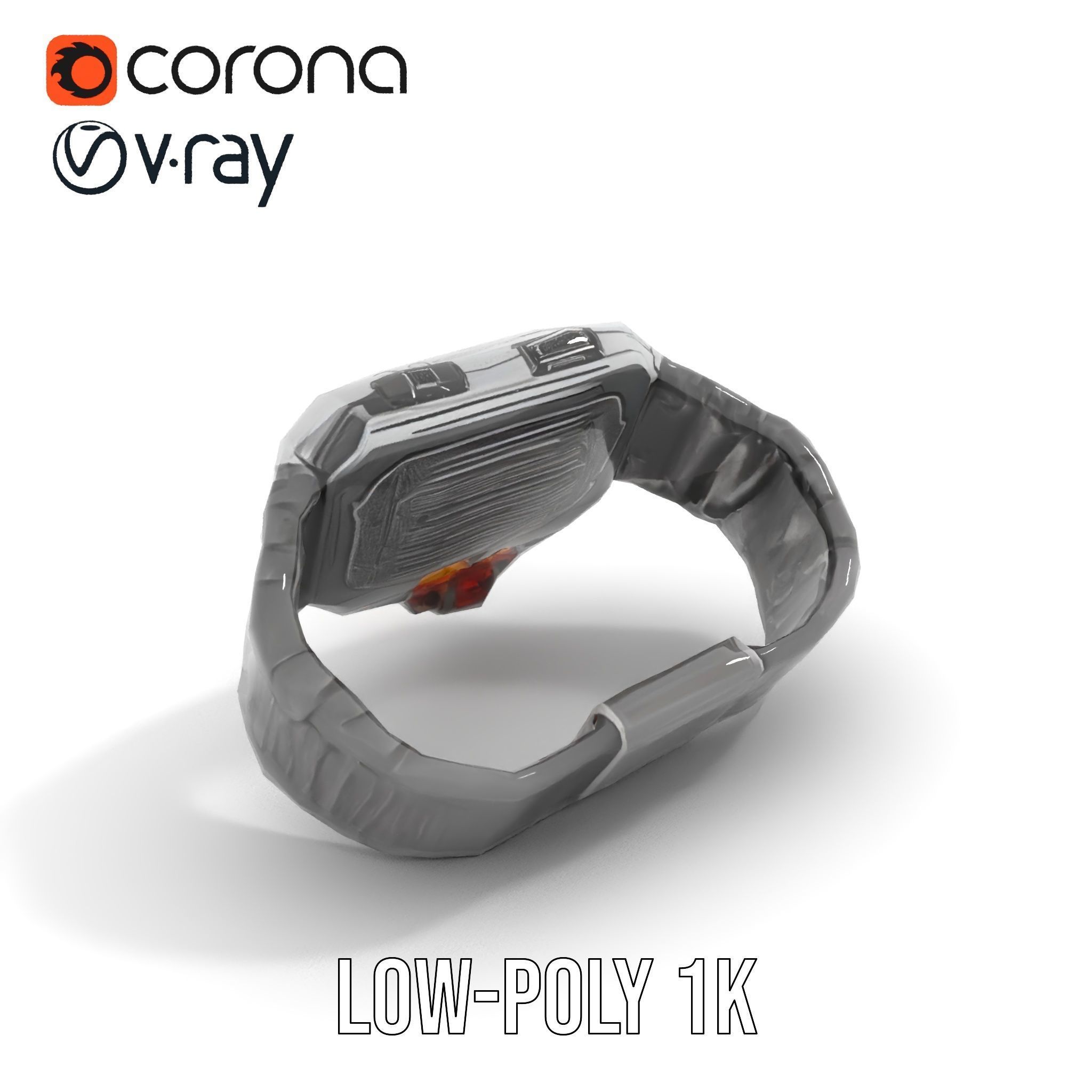 Futuristic Digital Watch Model Pack Low-poly 3D model_23
