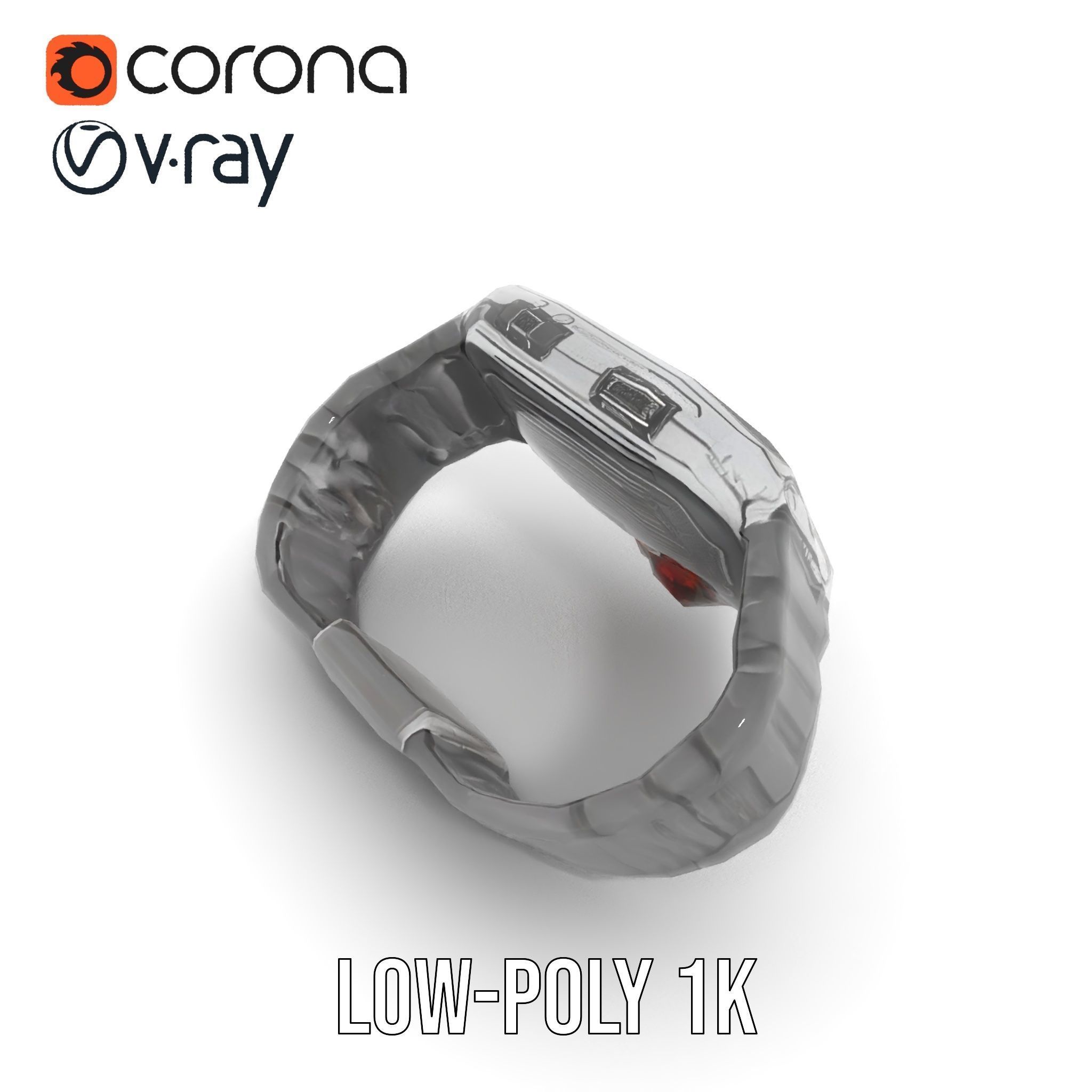 Futuristic Digital Watch Model Pack Low-poly 3D model_10