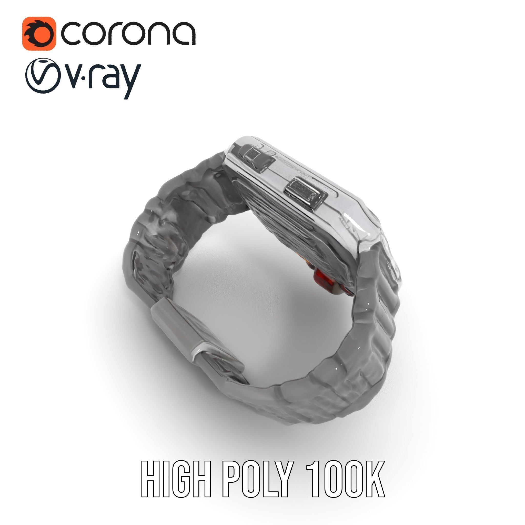 Futuristic Digital Watch Model Pack Low-poly 3D model_21