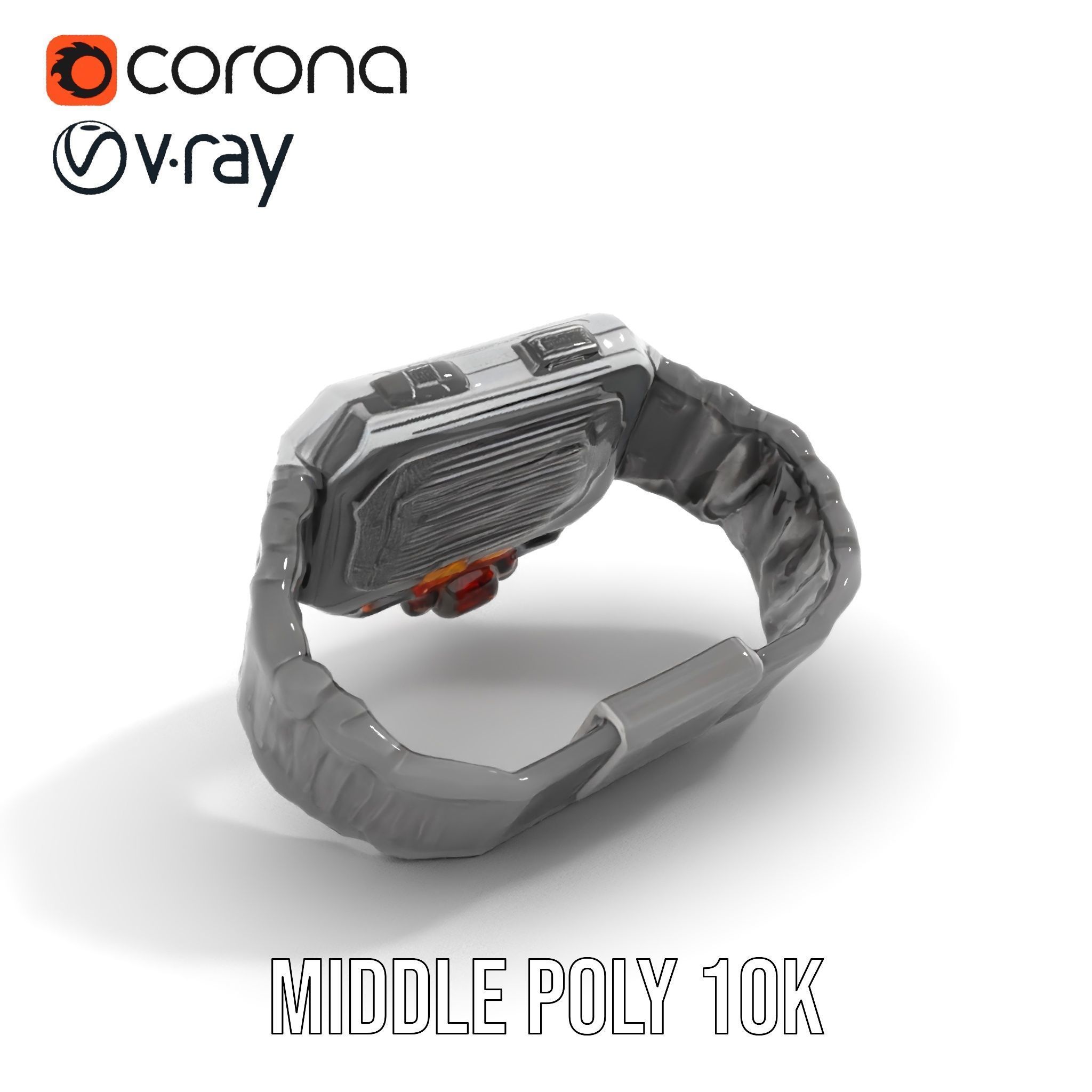 Futuristic Digital Watch Model Pack Low-poly 3D model_6