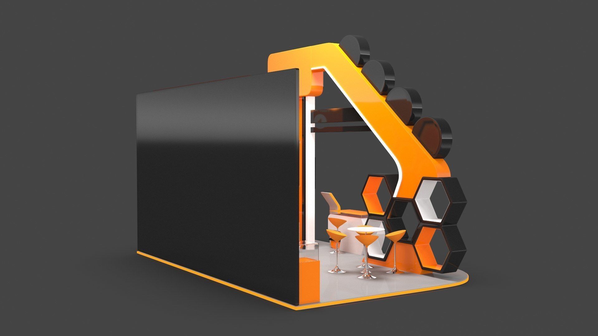 Exhibition Stand 5 Low-poly 3D model_3
