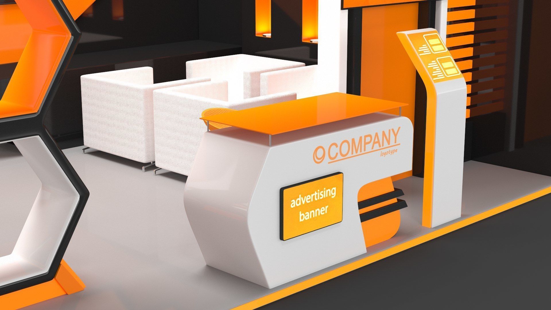 Exhibition Stand 5 Low-poly 3D model_6