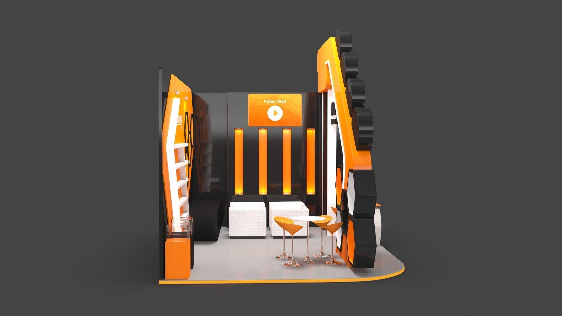 Exhibition Stand 5 Low-poly 3D model_2