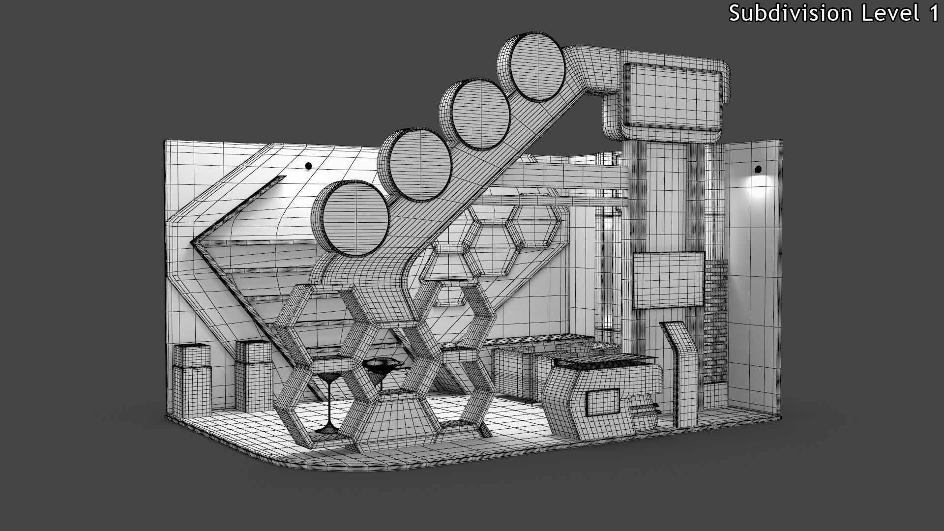 Exhibition Stand 5 Low-poly 3D model_9