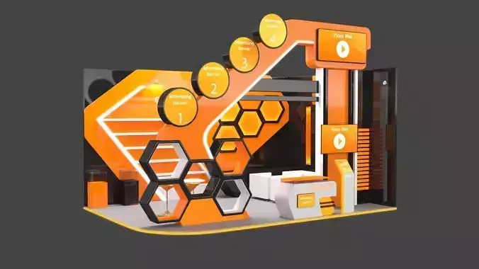 Exhibition Stand 5 Low-poly 3D model