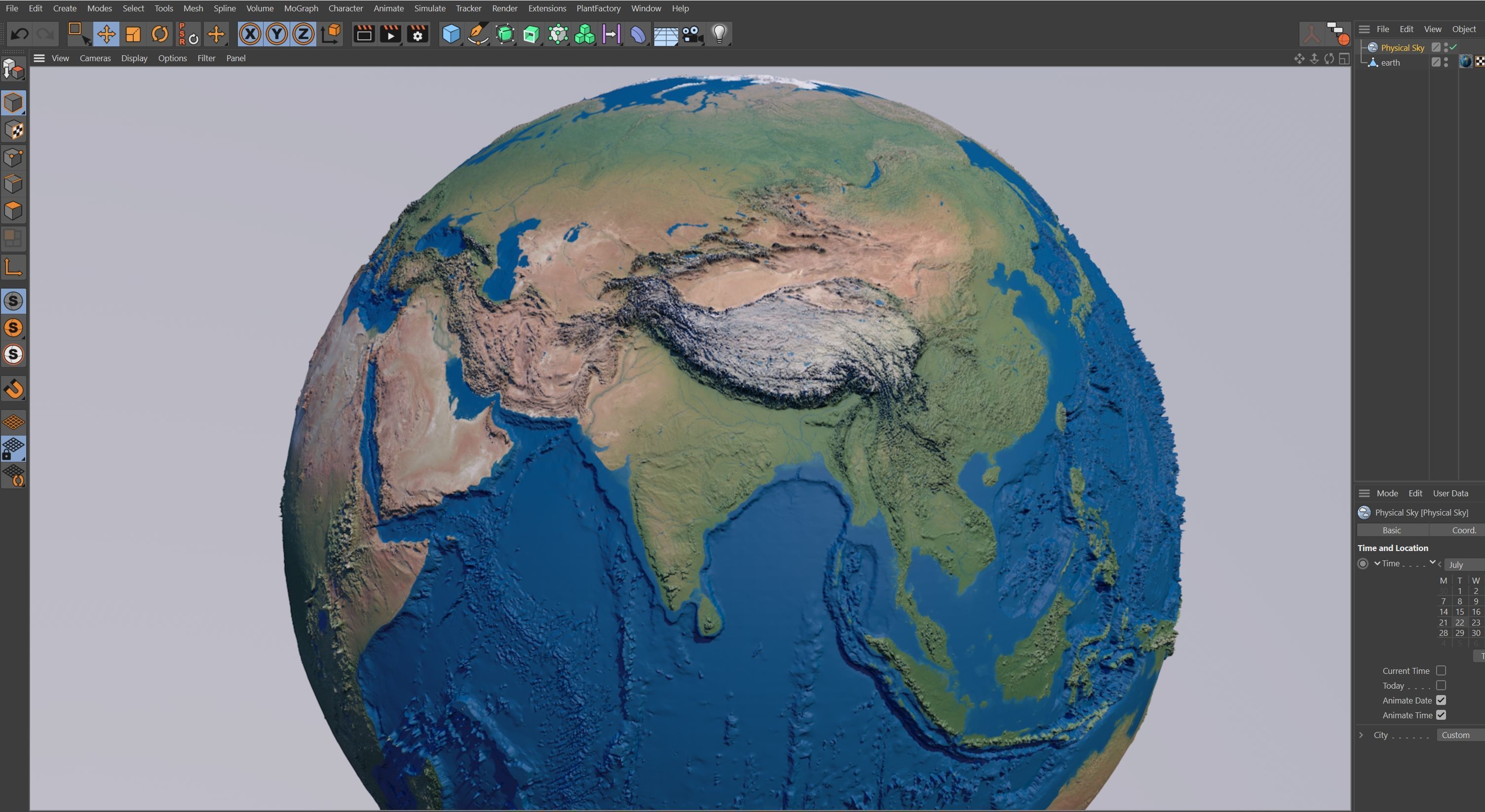 Earth No Cloud Globe Low-poly 3D model_16